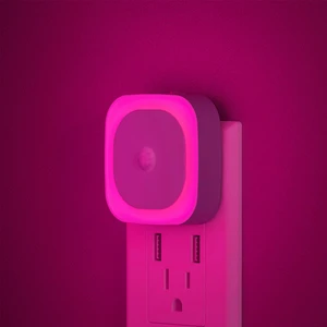Pink Night Light Motion Sensor, Dimmable Plug in Nightlight, 2 Pack 3 Modes, Auto Dusk to Dawn, Eye-Care Reflected Glow, Square Nightlight Plug into Wall, Pink Lamp for Bedroom, Girls, Bathroom Pink Night Light Motion Sensor, Dimmable Plug in Nightlight, 2 Pack 3 Modes, Auto Dusk to Dawn, Eye-Care Reflected Glow, Square Nightlight Plug into Wall, Pink Lamp for Bedroom, Girls, Bathroom