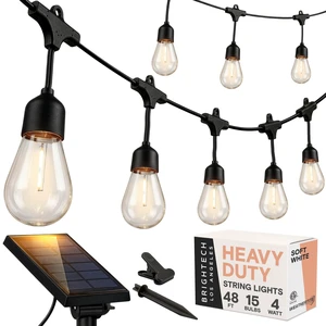 Ambience Pro - 48 Ft Waterproof, Solar Power Outdoor String Lights - 1W LED Hanging Edison Bulbs Create Bistro Ambience in Your Yard - Commercial Grade, Shatterproof - 15 Lights, Soft White Ambience Pro - 48 Ft Waterproof, Solar Power Outdoor String Lights - 1W LED Hanging Edison Bulbs Create Bistro Ambience in Your Yard - Commercial Grade, Shatterproof - 15 Lights, Soft White