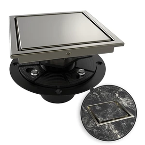6 Inch Square Shower Drain Nickel Floor Drain with Flange Reversible 2-in-1 Cover Tile Insert Grate Removable SUS304 Stainless Steel CUPC Certified Brushed Nickel 6 Inch Square Shower Drain Nickel Floor Drain with Flange Reversible 2-in-1 Cover Tile Insert Grate Removable SUS304 Stainless Steel CUPC Certified Brushed Nickel