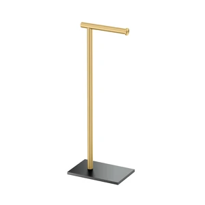 1431MXB Modern Rectangle Base Freestanding Toilet Paper Holder, Matte Black/Brushed Brass, Weighted Base, 21.25" Bathroom Tissue Stand 1431MXB Modern Rectangle Base Freestanding Toilet Paper Holder, Matte Black/Brushed Brass, Weighted Base, 21.25" Bathroom Tissue Stand