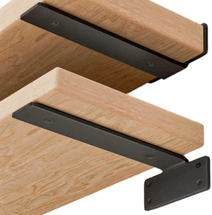 Shelf Brackets Floating Shlef Brackets 12-Inch 6-Packs, 1/5-Inch Thick Heavy Duty Shelving Brackets for Wood Shelves, 12" Hidden Black Metal L Bracket Shelf Bracket Supports with 160 Lbs Load Capacity Shelf Brackets Floating Shlef Brackets 12-Inch 6-Packs, 1/5-Inch Thick Heavy Duty Shelving Brackets for Wood Shelves, 12" Hidden Black Metal L Bracket Shelf Bracket Supports with 160 Lbs Load Capacity