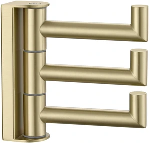 Towel Hook 3 Arms, Swivel Coat Wall Hook, Brushed Gold Solid SUS304 Stainless Steel, Foldable Robe Towel Holder for Bathroom Kitchen Closet, Modern Space Saver, Screws Mounted Towel Hook 3 Arms, Swivel Coat Wall Hook, Brushed Gold Solid SUS304 Stainless Steel, Foldable Robe Towel Holder for Bathroom Kitchen Closet, Modern Space Saver, Screws Mounted