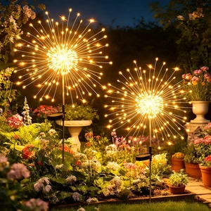 Solar Garden Lights Outdoor,Waterproof Garden, 2PC 200 LED Twinkling Firework Lights Decorative with 8 Modes,Decor for Yard Patio Pathway Lawn for Yard Outside Fairy Decorative Solar Garden Lights Outdoor,Waterproof Garden, 2PC 200 LED Twinkling Firework Lights Decorative with 8 Modes,Decor for Yard Patio Pathway Lawn for Yard Outside Fairy Decorative