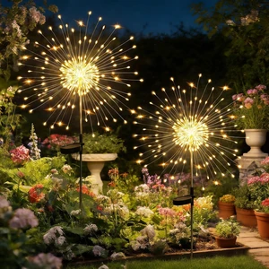 Solar Garden Lights Outdoor,Waterproof Garden, 2PC 200 LED Twinkling Firework Lights Decorative with 8 Modes,Decor for Yard Patio Pathway Lawn for Yard Outside Fairy Decorative Solar Garden Lights Outdoor,Waterproof Garden, 2PC 200 LED Twinkling Firework Lights Decorative with 8 Modes,Decor for Yard Patio Pathway Lawn for Yard Outside Fairy Decorative