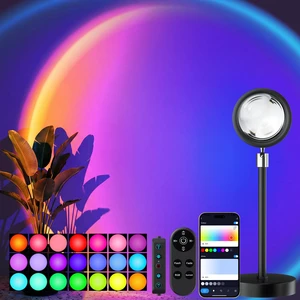 Sunset Lamp Projector Led Lights with Remote,APP Push Button Control Night Light RGB Lights Sun Sunlight Sunrise Lamp 360° Rotation Mood Lighting Home/Room Decor Gifts for Women,Desktop Multicolor Sunset Lamp Projector Led Lights with Remote,APP Push Button Control Night Light RGB Lights Sun Sunlight Sunrise Lamp 360° Rotation Mood Lighting Home/Room Decor Gifts for Women,Desktop Multicolor