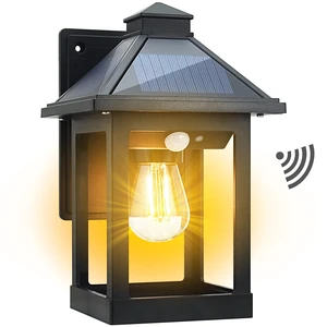 Solar Wall Lanterns Outdoor with 3 Modes, Dusk to Dawn Motion Sensor Sconce Lights Waterproof, Exterior Front Porch Security Lamps Wall Mount Patio Fence Decorative Light Fixtures Solar Wall Lanterns Outdoor with 3 Modes, Dusk to Dawn Motion Sensor Sconce Lights Waterproof, Exterior Front Porch Security Lamps Wall Mount Patio Fence Decorative Light Fixtures