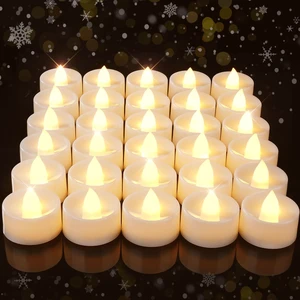 100 Pcs Flickering Flameless LED Tea Lights Battery Operated, White 200+ Hours Long Lasting Electric Candle for Wedding Table Centerpiece, Party, Holiday Decor, Halloween, Christmas, Valentines 100 Pcs Flickering Flameless LED Tea Lights Battery Operated, White 200+ Hours Long Lasting Electric Candle for Wedding Table Centerpiece, Party, Holiday Decor, Halloween, Christmas, Valentines