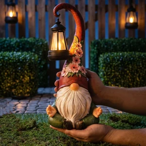 Solar Garden Gnome Statue, 13.1 Inch Zen Gnome with Lantern for Yard Decor Solar-powered resin figurine with auto dusk lighting for patio, porch, lawn and balcony decor; a peaceful gift for women Solar Garden Gnome Statue, 13.1 Inch Zen Gnome with Lantern for Yard Decor Solar-powered resin figurine with auto dusk lighting for patio, porch, lawn and balcony decor; a peaceful gift for women
