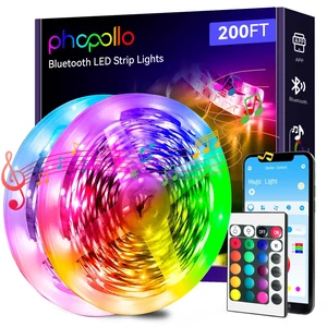 200ft Bluetooth 24V Led Strip Lights, Color Changing Room Lights Color Changing LED Lights for Bedroom, Kitchen Decor, App Control and Music Sync 200ft Bluetooth 24V Led Strip Lights, Color Changing Room Lights Color Changing LED Lights for Bedroom, Kitchen Decor, App Control and Music Sync