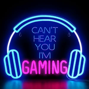 Gamer Neon Sign, Neon Headphone Signs for Gaming Room Decor - Can't Hear You I'm Gaming Headset LED Light Sign for Teen Boys Room Decor - Best Gamer Gifts for Teenage Boys, Kids Gamer Neon Sign, Neon Headphone Signs for Gaming Room Decor - Can't Hear You I'm Gaming Headset LED Light Sign for Teen Boys Room Decor - Best Gamer Gifts for Teenage Boys, Kids
