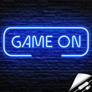 Gaming Neon Sign, Game On Neon Sign for Game Room Decor - LED Game Neon Sign for Teen Boy Room Decor, Gamer Wall Decor - Best Gamer Gifts for Boys, Kids (Blue) Gaming Neon Sign, Game On Neon Sign for Game Room Decor - LED Game Neon Sign for Teen Boy Room Decor, Gamer Wall Decor - Best Gamer Gifts for Boys, Kids (Blue)