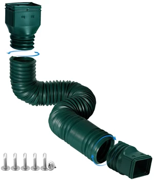Green1-Pack Rain Gutter Downspout Extensions Flexible, Drain Downspout Extender,Down Spout Drain Extender, Gutter Connector Rainwater Drainage,Extendable from 21 to 68 Inches Green1-Pack Rain Gutter Downspout Extensions Flexible, Drain Downspout Extender,Down Spout Drain Extender, Gutter Connector Rainwater Drainage,Extendable from 21 to 68 Inches