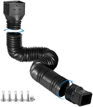 Black 1-Pack Rain Gutter Downspout Extensions Flexible, Drain Downspout Extender,Down Spout Drain Extender, Gutter Connector Rainwater Drainage,Extendable from 21 to 68 Inches Black 1-Pack Rain Gutter Downspout Extensions Flexible, Drain Downspout Extender,Down Spout Drain Extender, Gutter Connector Rainwater Drainage,Extendable from 21 to 68 Inches