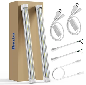 T8 LED Shop Lights 1.5FT, 25W 3450LM 5000K, 2 Pack High Output Tube 1.5 Foot Light Bar for Workbench Workshop and Garage, Daylight White, Ceiling Mount, Linkable to 10, Aluminum, V Shape T8 LED Shop Lights 1.5FT, 25W 3450LM 5000K, 2 Pack High Output Tube 1.5 Foot Light Bar for Workbench Workshop and Garage, Daylight White, Ceiling Mount, Linkable to 10, Aluminum, V Shape