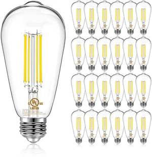 24 Pack Vintage LED Edison Bulbs, E26 Led Bulb 60W Equivalent, Dimmable Led Light Bulbs, High Brightness 800 LM Neutral White 4000K, ST58 Antique Filament Bulbs, Clear Glass Style for Home 24 Pack Vintage LED Edison Bulbs, E26 Led Bulb 60W Equivalent, Dimmable Led Light Bulbs, High Brightness 800 LM Neutral White 4000K, ST58 Antique Filament Bulbs, Clear Glass Style for Home