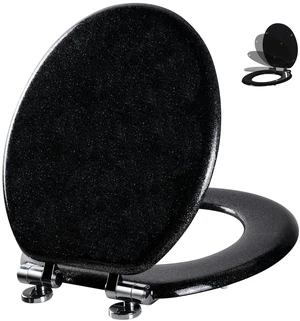 Glitter Toilet Seat, Slow Close (Round, Black) Molded Wood Round Toilet Seat, Quiet Close, Quick Release Hinges, Easy to Install and Clean Glitter Toilet Seat, Slow Close (Round, Black) Molded Wood Round Toilet Seat, Quiet Close, Quick Release Hinges, Easy to Install and Clean