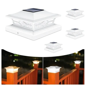 4Pack Solar Post Cap Lights, 2 Color Modes Deck Lights, White Waterproof solar lights fit 4x4/6x6 wooden & 4x4/5x5 vinyl posts, suitable for dock, fence, patio outdoor decorative lighting 4Pack Solar Post Cap Lights, 2 Color Modes Deck Lights, White Waterproof solar lights fit 4x4/6x6 wooden & 4x4/5x5 vinyl posts, suitable for dock, fence, patio outdoor decorative lighting