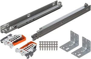 Tandem Plus OTION 21" Undermount Drawer Slides Kit Full Extension 1 Kit, Soft Close, Locking Devices, Rear Mounting Brackets and Screws Included, For Wood Drawers, 100lb Load Capacity, Steel Tandem Plus OTION 21" Undermount Drawer Slides Kit Full Extension 1 Kit, Soft Close, Locking Devices, Rear Mounting Brackets and Screws Included, For Wood Drawers, 100lb Load Capacity, Steel