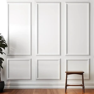 Peel and Stick Wall Molding Kit,Pre Cut Accent Wainscoting Panels,24x54in 3 Sets,Self Adhesive,Paintable,PVC,Premade Peel and Stick Wall Molding Kit,Pre Cut Accent Wainscoting Panels,24x54in 3 Sets,Self Adhesive,Paintable,PVC,Premade