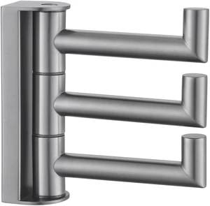 Swivel Hook 3 Arms, Towel Hook for Bathroom, Gunmetal Gray SUS304 Stainless Steel, Foldable Hand Towel Holder, Compact & Heavy Duty for Shower Closet Kitchen, Screws Wall Mount Swivel Hook 3 Arms, Towel Hook for Bathroom, Gunmetal Gray SUS304 Stainless Steel, Foldable Hand Towel Holder, Compact & Heavy Duty for Shower Closet Kitchen, Screws Wall Mount
