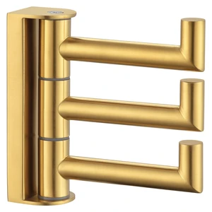 Swivel Towel Hook for Bathroom, Coat Hook Brushed Dark Gold SUS304 Stainless Steel, 3 Foldable Arms, Space Saving Kitchen Hand Wash Towel Holder, Screws Mounted Swivel Towel Hook for Bathroom, Coat Hook Brushed Dark Gold SUS304 Stainless Steel, 3 Foldable Arms, Space Saving Kitchen Hand Wash Towel Holder, Screws Mounted