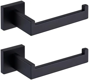 Toilet Paper Holder Matte Black, Toilet Tissue Roll Holders Dispenser and Hangers Wall Mounted for Bathroom & Kitchen, Stainless Steel Modern Square Style 2 Pack Toilet Paper Holder Matte Black, Toilet Tissue Roll Holders Dispenser and Hangers Wall Mounted for Bathroom & Kitchen, Stainless Steel Modern Square Style 2 Pack