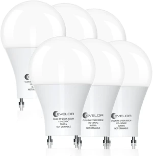 GU24 LED Light Bulbs,60 Watt Equivalent,Soft White 2700K,6-Packs Efficient 9W,Non-Dimmable,800 LM Twist and Lock 2 Prong Warm Light Bulbs,15000 Hours,Ideal for Kitchen,Living Room,Bedroom GU24 LED Light Bulbs,60 Watt Equivalent,Soft White 2700K,6-Packs Efficient 9W,Non-Dimmable,800 LM Twist and Lock 2 Prong Warm Light Bulbs,15000 Hours,Ideal for Kitchen,Living Room,Bedroom