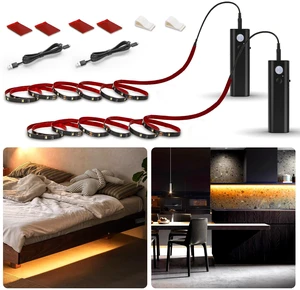 Rechargeable Motion Sensor Strip Light, Warmwhite LED Closet Lights Upgraded Battery Operated LED Strip Light for Wardrobe,Stair,Pantry,Cabinet,Cupboard,Bed,Locker,2700K,Black,6.56ft,2 Pack Rechargeable Motion Sensor Strip Light, Warmwhite LED Closet Lights Upgraded Battery Operated LED Strip Light for Wardrobe,Stair,Pantry,Cabinet,Cupboard,Bed,Locker,2700K,Black,6.56ft,2 Pack