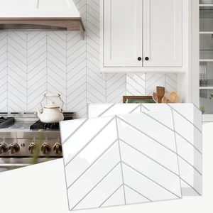 Herringbone Peel and Stick Backsplash, White/Grey Grout, 10 Sheets 12.6 x 9.7 in, Thicker Rectangular Vinyl Stick-On Wall Tiles, Easy Alignment, Waterproof, Easy to Clean, Kitchen/Bathroom Herringbone Peel and Stick Backsplash, White/Grey Grout, 10 Sheets 12.6 x 9.7 in, Thicker Rectangular Vinyl Stick-On Wall Tiles, Easy Alignment, Waterproof, Easy to Clean, Kitchen/Bathroom