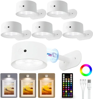 Picture Lights for Wall, Rechargeable Magnetic with Remote (White-6P) Rechargeable, Magnetic Mount, 360° Rotating, 3 Color Temps & RGB, Remote Dimming, Art Gallery Lighting Picture Lights for Wall, Rechargeable Magnetic with Remote (White-6P) Rechargeable, Magnetic Mount, 360° Rotating, 3 Color Temps & RGB, Remote Dimming, Art Gallery Lighting