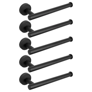 Hand Towel Holder/Towel Ring, Thicken Stainless Steel Hand Towel Bar for Bathroom, Rustproof Wall Mounted Towel Rack, Contemporary Style Bath Accessories, 9 Inch (5 Pack, Matte Black) Hand Towel Holder/Towel Ring, Thicken Stainless Steel Hand Towel Bar for Bathroom, Rustproof Wall Mounted Towel Rack, Contemporary Style Bath Accessories, 9 Inch (5 Pack, Matte Black)