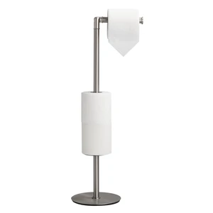 Freestanding Toilet Paper Holder, Tissue Holder On Floor with Reserve Storage Paper Rolls, Roll Paper Holder Standing On Floor (Brushed Nickel) Freestanding Toilet Paper Holder, Tissue Holder On Floor with Reserve Storage Paper Rolls, Roll Paper Holder Standing On Floor (Brushed Nickel)