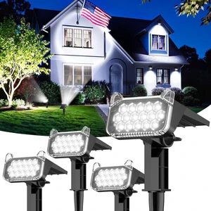 Solar Spot Lights Outdoor Waterproof IP65, Super Bright LEDs with Lens, 6500K 2 Lighting Modes, 2 in 1 Auto On/Off Solar Powered Spotlights for Yard Flag Landscape Tree, 4 Pack, Cool White Solar Spot Lights Outdoor Waterproof IP65, Super Bright LEDs with Lens, 6500K 2 Lighting Modes, 2 in 1 Auto On/Off Solar Powered Spotlights for Yard Flag Landscape Tree, 4 Pack, Cool White