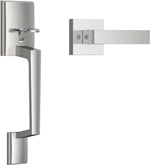 Satin Nickel Front Door Handle No Lock for Home Entry Door Zinc Alloy, Reversible Exterior Door Handle for Left & Right Handed Door, Lower Half Grip, 35MM-45MM Door Thickness Satin Nickel Front Door Handle No Lock for Home Entry Door Zinc Alloy, Reversible Exterior Door Handle for Left & Right Handed Door, Lower Half Grip, 35MM-45MM Door Thickness