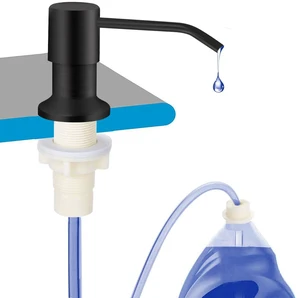 Dish Soap Dispenser for Kitchen Sink, Countertop Sink Soap Dispenser Water Pump with 47 No-Spill Extension Tube Kit Design for Kitchen Bathroom, Easy to Press, No More Refills Black Dish Soap Dispenser for Kitchen Sink, Countertop Sink Soap Dispenser Water Pump with 47 No-Spill Extension Tube Kit Design for Kitchen Bathroom, Easy to Press, No More Refills Black