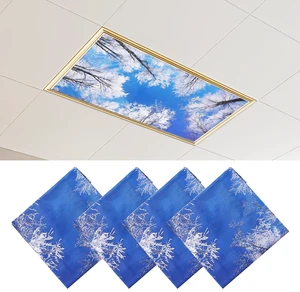 4 Pcs Fluorescent Light Covers - Light Covers for Ceiling Lights Classroom, Magnetic Light Filters for Office, Hospitals, Home 4 x 2 Feet (winter) 4 Pcs Fluorescent Light Covers - Light Covers for Ceiling Lights Classroom, Magnetic Light Filters for Office, Hospitals, Home 4 x 2 Feet (winter)