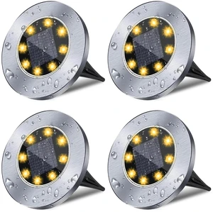 Solar Ground Lights, Waterproof Solar Garden Lights, Upgraded Outdoor Garden Waterproof Bright in-Ground Lights, Landscape Lights for Pathway,Yard,Deck,Lawn,Patio,Walkway (4 Pack Warm Light) Solar Ground Lights, Waterproof Solar Garden Lights, Upgraded Outdoor Garden Waterproof Bright in-Ground Lights, Landscape Lights for Pathway,Yard,Deck,Lawn,Patio,Walkway (4 Pack Warm Light)