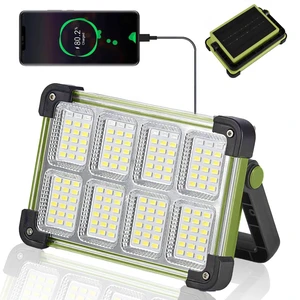 120W Solar Rechargeable Work Light, 144 LED Portable Flood Light with Stand, IP66 Waterproof 4 Modes LED Job Site Lighting Flashlights for Mechanic Camping Fishing Car Repair 120W Solar Rechargeable Work Light, 144 LED Portable Flood Light with Stand, IP66 Waterproof 4 Modes LED Job Site Lighting Flashlights for Mechanic Camping Fishing Car Repair