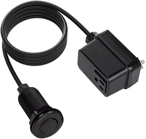 Garbage Disposal Switch, Cordless Air On Off Kit for Food Waste Disposer, Black, SHORT 2.5" Sink Top Push Button by Garbage Disposal Switch, Cordless Air On Off Kit for Food Waste Disposer, Black, SHORT 2.5" Sink Top Push Button by