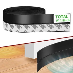 Weather Stripping Door Seal, 1.8in Black Under Door Draft Stopper Silicone Seal Strip For Door Frame Side, Window, Shower Bottom Seal, Strong Adhesive For Weatherproofing And Noise Reduction Weather Stripping Door Seal, 1.8in Black Under Door Draft Stopper Silicone Seal Strip For Door Frame Side, Window, Shower Bottom Seal, Strong Adhesive For Weatherproofing And Noise Reduction