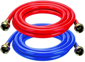 10FT Rubber Washing Machine Hoses Burst Proof 2 Pack for Hot and Cold Water 3/4" NPT Connection Water Supply Lines by Fit for ALL Washing Machine 10FT Rubber Washing Machine Hoses Burst Proof 2 Pack for Hot and Cold Water 3/4" NPT Connection Water Supply Lines by Fit for ALL Washing Machine