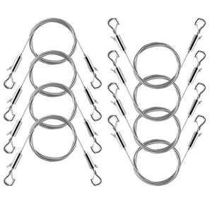 Stainless Steel Picture Hanging Wire, Heavy Duty 100lbs, 8PCS 6.6FT Adjustable wire rope for picture frames and mirrors. Silver finish. Supports up to 100lbs. Easy to cut and adjust length Stainless Steel Picture Hanging Wire, Heavy Duty 100lbs, 8PCS 6.6FT Adjustable wire rope for picture frames and mirrors. Silver finish. Supports up to 100lbs. Easy to cut and adjust length