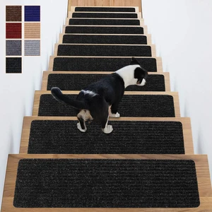 Carpet Stair Treads for Wooden Steps Non-Slip Indoor 16pcs 8x30inch Stair Treads Carpet Anti Slip for Dogs, Elders, Kids Stair Runners for Wooden Steps Stair Pads Mats Covers Pads, Black Carpet Stair Treads for Wooden Steps Non-Slip Indoor 16pcs 8x30inch Stair Treads Carpet Anti Slip for Dogs, Elders, Kids Stair Runners for Wooden Steps Stair Pads Mats Covers Pads, Black