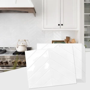 Herringbone Peel and Stick Backsplash, Pure White, 10 Sheets 12.6 x 9.7 in, Thicker Rectangular Vinyl Stick-On Wall Tiles, Easy Alignment, Waterproof, Easy to Clean, Kitchen/Bathroom Herringbone Peel and Stick Backsplash, Pure White, 10 Sheets 12.6 x 9.7 in, Thicker Rectangular Vinyl Stick-On Wall Tiles, Easy Alignment, Waterproof, Easy to Clean, Kitchen/Bathroom