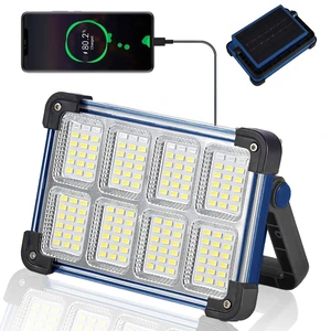 120W Solar Rechargeable Work Light, 144 LED Portable Flood Light with Stand, IP66 Waterproof 4 Modes LED Job Site Lighting Flashlights for Mechanic Camping Fishing Car Repair 120W Solar Rechargeable Work Light, 144 LED Portable Flood Light with Stand, IP66 Waterproof 4 Modes LED Job Site Lighting Flashlights for Mechanic Camping Fishing Car Repair