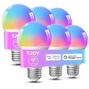 Smart Alexa Light Bulbs, Bluetooth WiFi Led Bulb Compatible with Alexa &Google Assistant, RGB Color Changing Bulbs, Music Sync, 9W(60W Equivalent), A19 E26 800LM(2.4Ghz WiFi only), 6 Pack Smart Alexa Light Bulbs, Bluetooth WiFi Led Bulb Compatible with Alexa &Google Assistant, RGB Color Changing Bulbs, Music Sync, 9W(60W Equivalent), A19 E26 800LM(2.4Ghz WiFi only), 6 Pack
