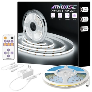 White LED Strip Lights,COB LED Strip Light 6000K Daylight White,Dimmable 32.8ft 24V LED Tape Lights,Flexible Super Bright Strip Lighting with Remote for Under Cabinet,Mirror,Bedroom,DIY Project White LED Strip Lights,COB LED Strip Light 6000K Daylight White,Dimmable 32.8ft 24V LED Tape Lights,Flexible Super Bright Strip Lighting with Remote for Under Cabinet,Mirror,Bedroom,DIY Project