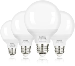 G25 LED Vanity Light Bulbs for Bathroom, Globe Bulb 40W Equivalent 2700K Warm White, E26 Base Round Bulb for Makeup Mirror, 6W LED Replaces 40W Bulb, 600LM, Non-Dimmable, 4 Pack G25 LED Vanity Light Bulbs for Bathroom, Globe Bulb 40W Equivalent 2700K Warm White, E26 Base Round Bulb for Makeup Mirror, 6W LED Replaces 40W Bulb, 600LM, Non-Dimmable, 4 Pack