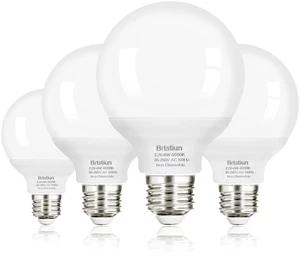 G25 LED Vanity Light Bulbs for Bathroom, Globe Bulb 40W Equivalent 4000K Natural White, E26 Base Round Bulb for Makeup Mirror, 6W LED Replaces 40W Bulb, 600LM, Non-Dimmable, 4 Pack G25 LED Vanity Light Bulbs for Bathroom, Globe Bulb 40W Equivalent 4000K Natural White, E26 Base Round Bulb for Makeup Mirror, 6W LED Replaces 40W Bulb, 600LM, Non-Dimmable, 4 Pack