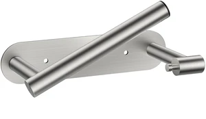 Commercial Toilet Paper Holder Wall Mount Bathroom Tissue Holder Brushed Nickel | Adhesive or Screw | SUS304 Stainless Steel Rustproof | Pivoting Tissue Roll Holder | Round Base Commercial Toilet Paper Holder Wall Mount Bathroom Tissue Holder Brushed Nickel | Adhesive or Screw | SUS304 Stainless Steel Rustproof | Pivoting Tissue Roll Holder | Round Base